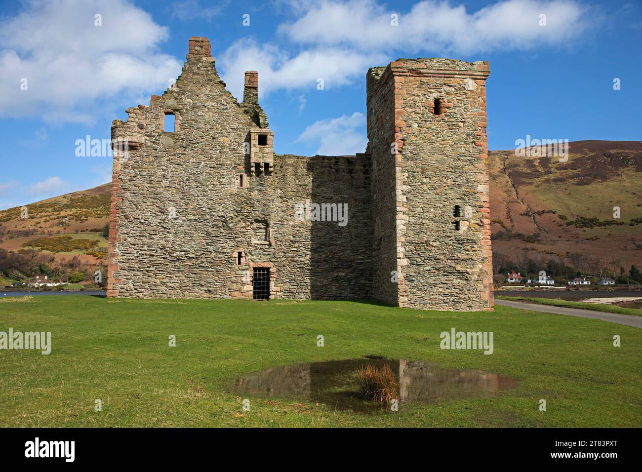 Castello di Lochranza, Isola di Arran, Ayrshire settentrionale, Scozia, Regno Unito Foto Stock