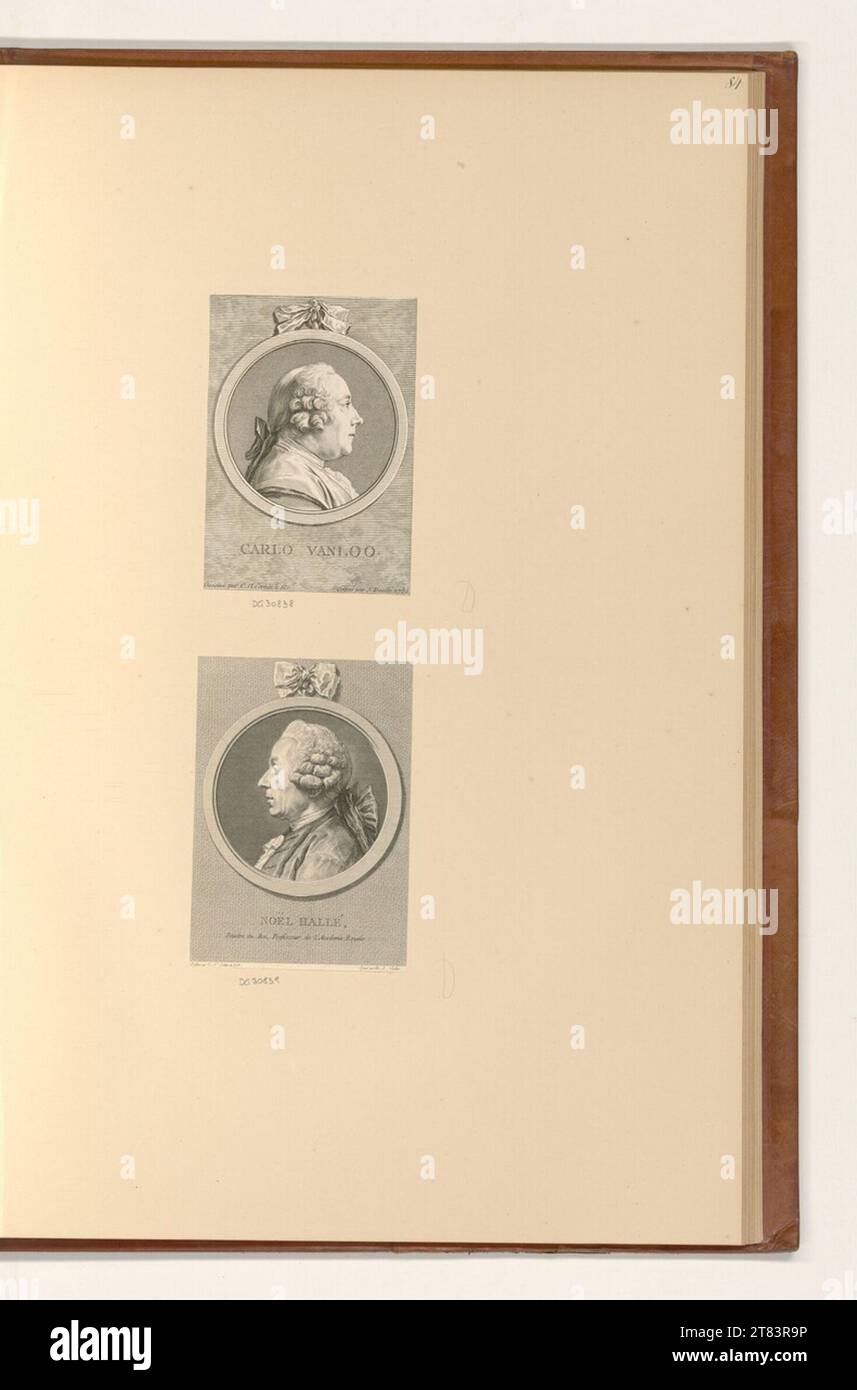 Jean Daullé (incisore) ritratti Charles-André van Loo; Noel Halle. incisione 1754; 1775 Foto Stock