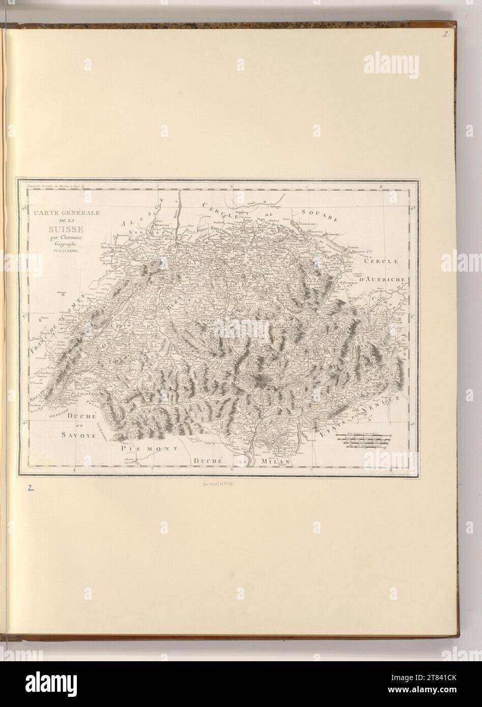 Perrier (incisore) Mappa generale della Svizzera. incisione 18. Secolo, XVIII secolo Foto Stock