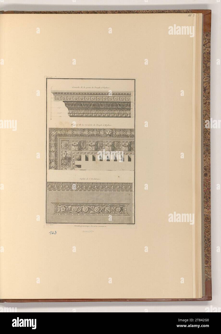 Claude René Gabriel Poulleau (incisore) Dettagli geometrici dello stesso monumento. Incisione, incisione rame 1782 , 1782 Foto Stock