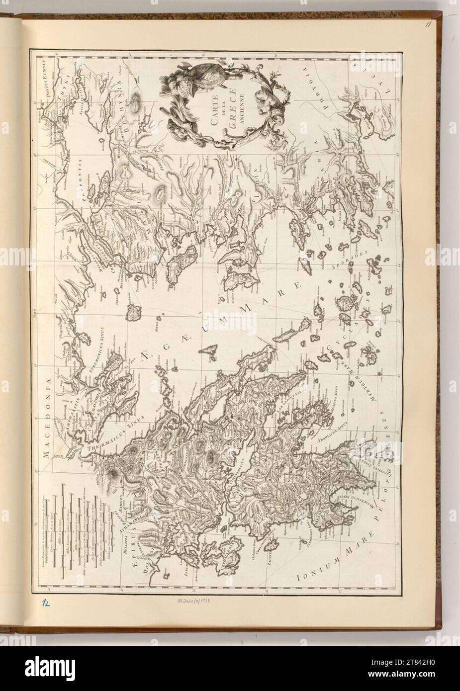 Marie-Gabriel-Florent-Auguste Choiseul-Gouffier (an der Entstehung Beteiligte r) Mappa dell'Antica Grecia. incisione 1782 , 1782 Foto Stock