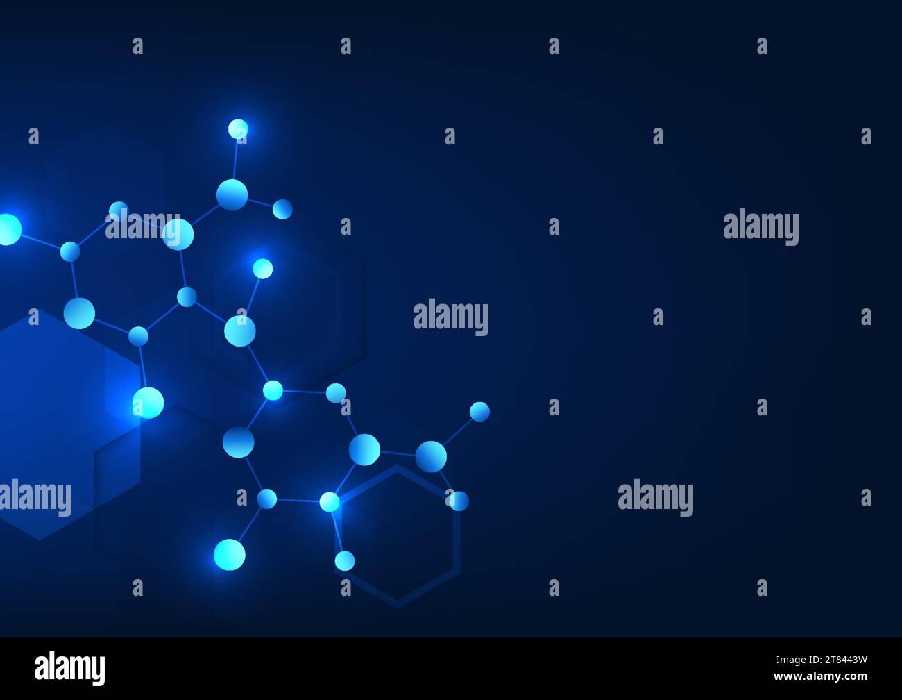 Il background biotecnologico mostra immagini di strutture molecolari, mostrando la ricerca e la sperimentazione a livello molecolare per creare prodotti che lo siano Illustrazione Vettoriale