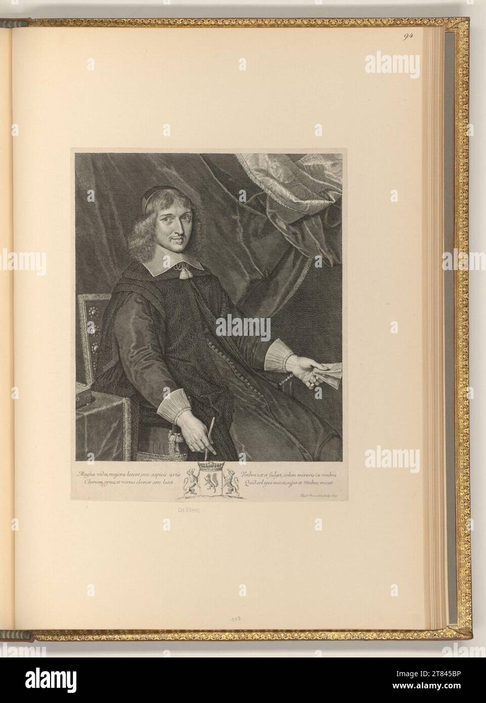 Gilles Rousselet (incisore) Ritratto nicolas fouquet. Stampa in rame 1659 , 1659 Foto Stock