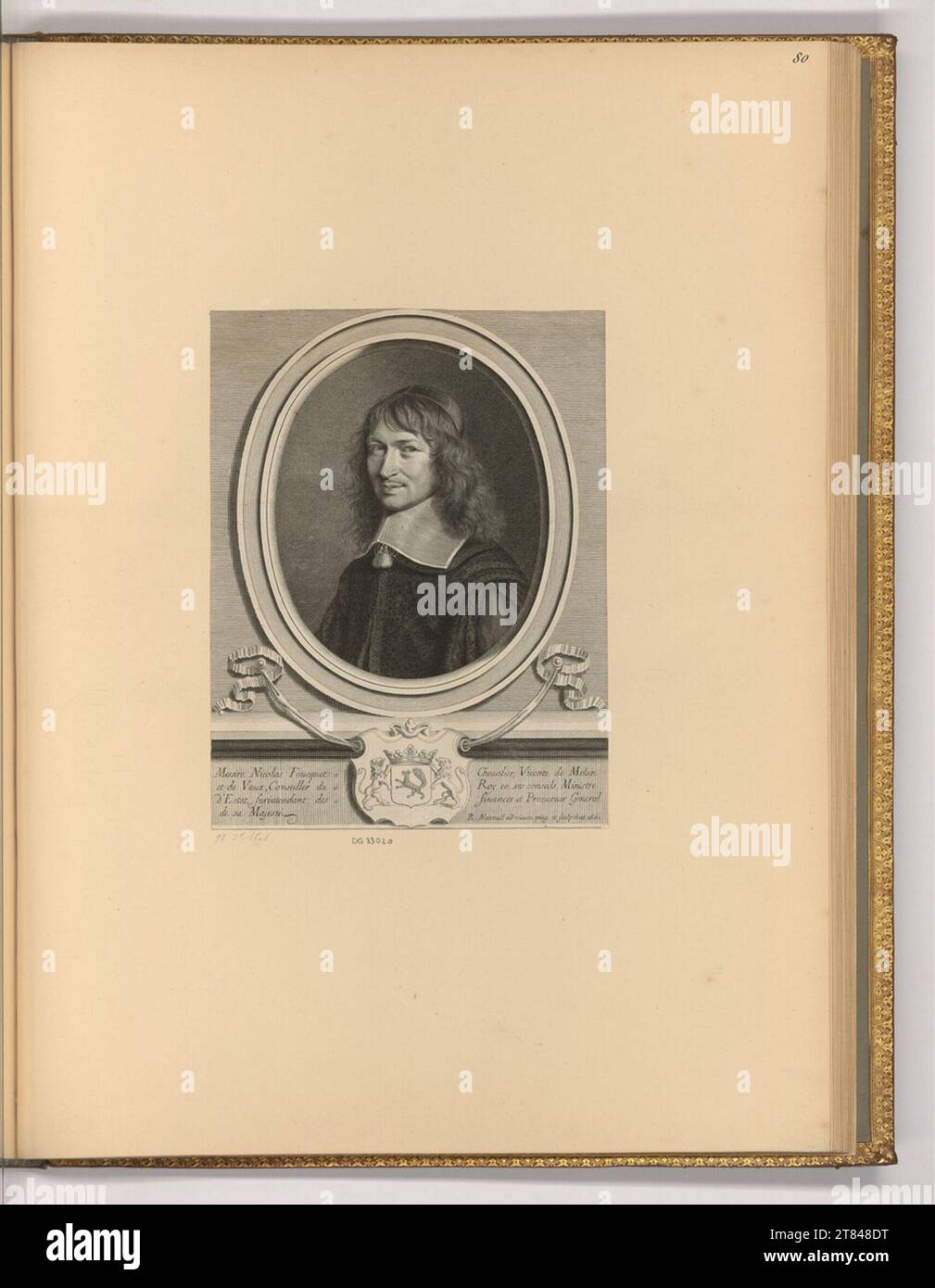 Robert Nanteuil (Ausführende r Künstler in) Ritratto nicolas fouquet. Stampa in rame 1662 , 1662 Foto Stock