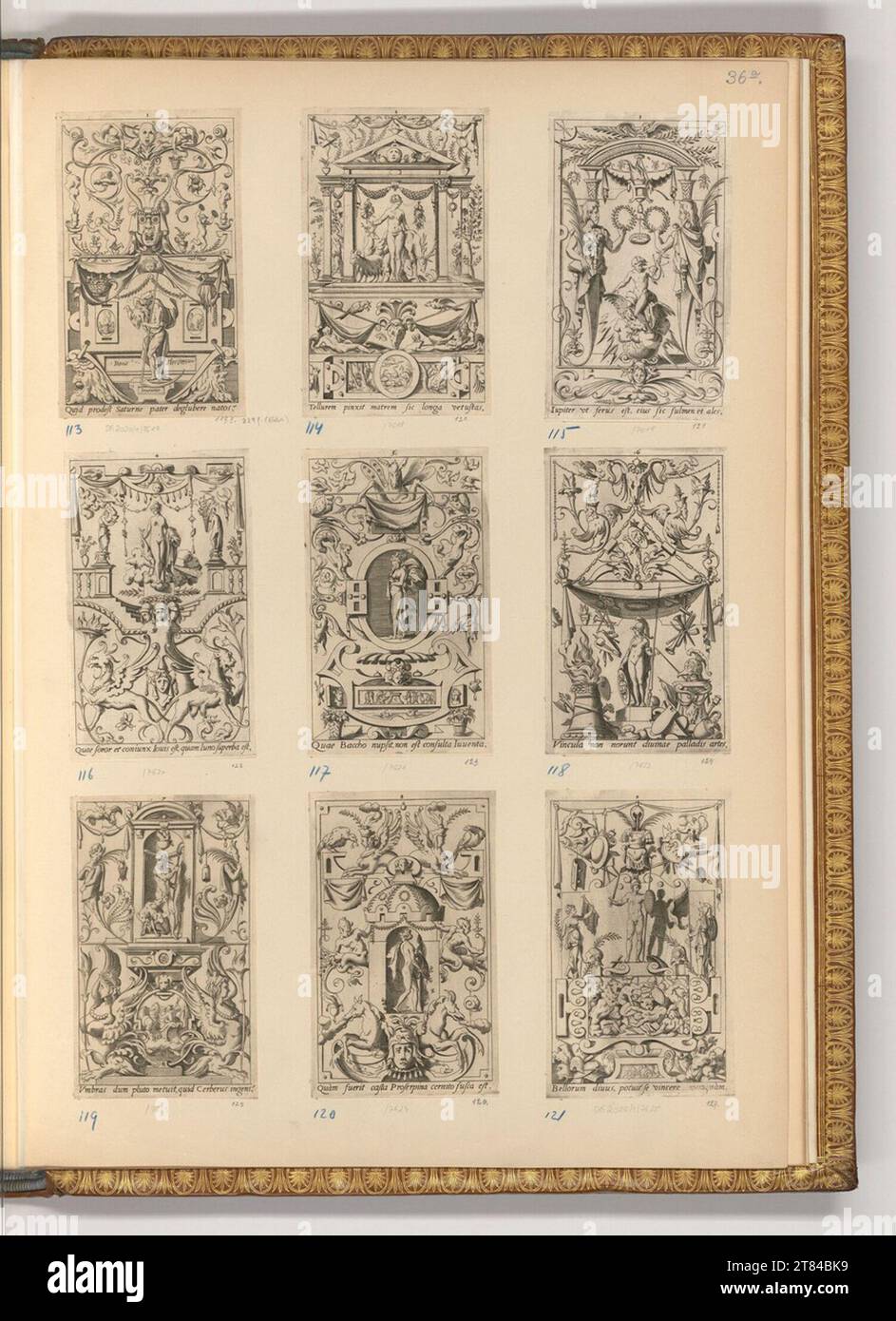 René Boyvin (incisore) ornamenti con antiche divinità. Stampa in rame 1540-1600 , 1540/1600 Foto Stock