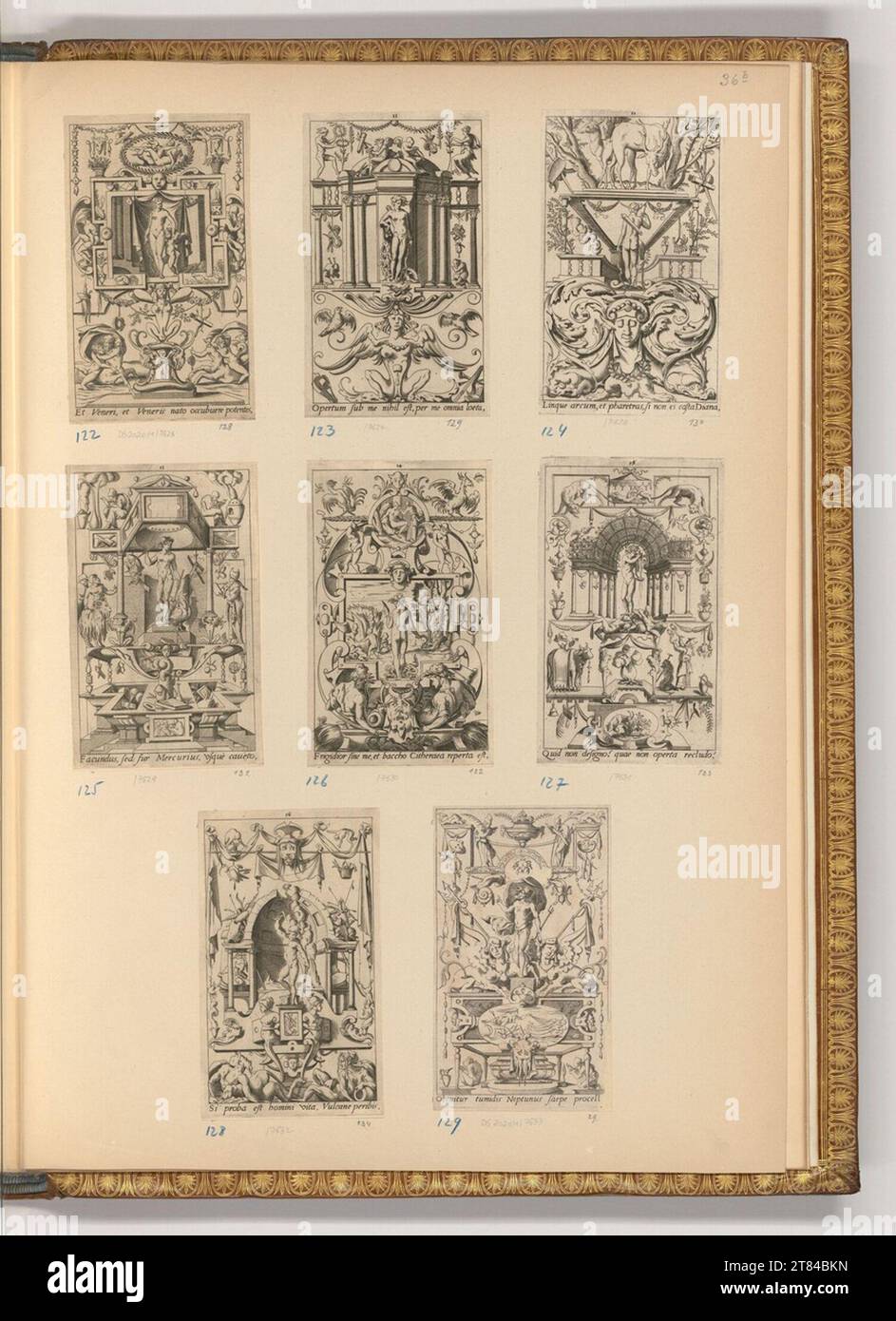 René Boyvin (incisore) ornamenti con antiche divinità. Stampa in rame 1540-1600 , 1540/1600 Foto Stock