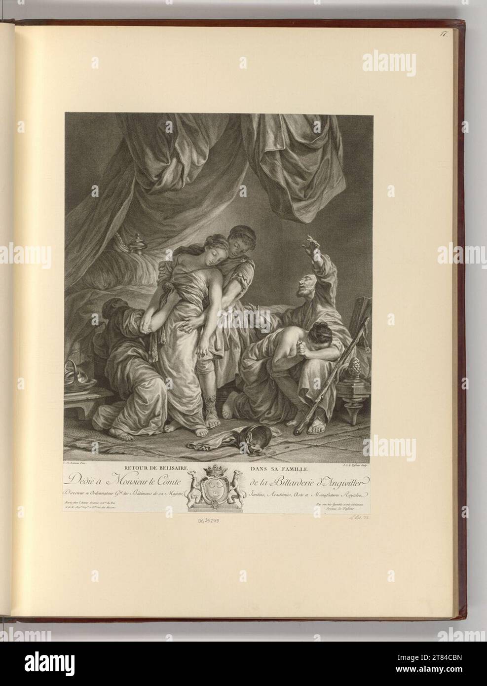 Jean Charles le Vasseur (incisore) su Rückkehr des Flavius Belisarius. Incisione rame, incisione 1750-1816 , 1750/1816 Foto Stock