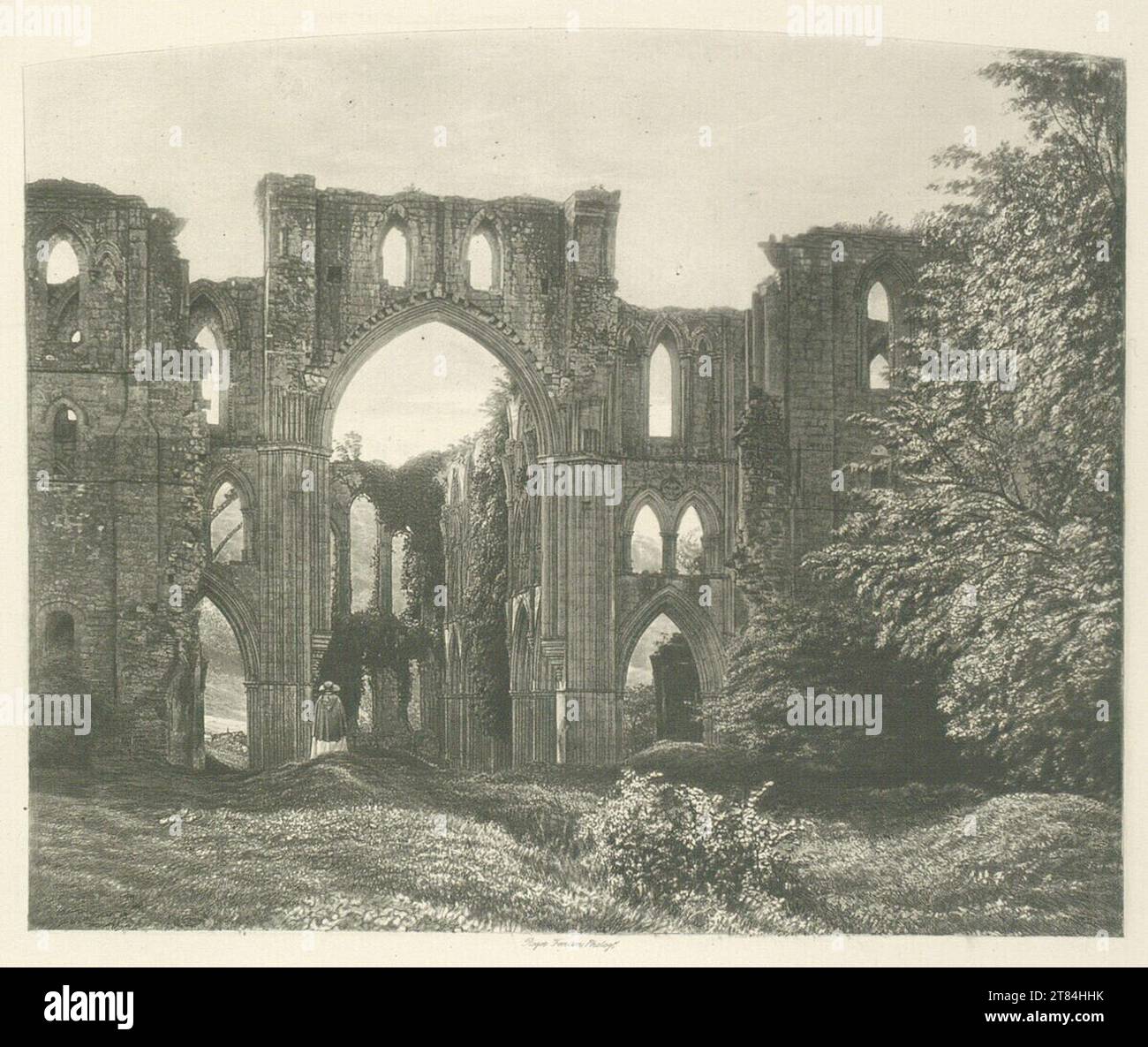 Paul Pretsch Rivaulx Abbey - Coro e transetto. Photogalvanography (t Liefdruck) 1857 , 1857 Foto Stock