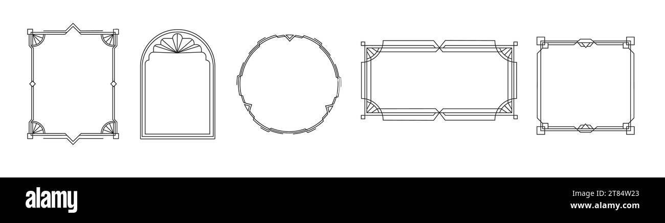 Design vettoriale del telaio art deco. Moderno quadrato e rettangolare Illustrazione Vettoriale