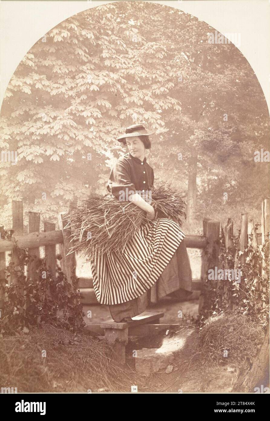 Henry Peach Robinson donna con le orecchie davanti al castagno. Carta per albumina, stampa combinata 1878 , 1878 Foto Stock