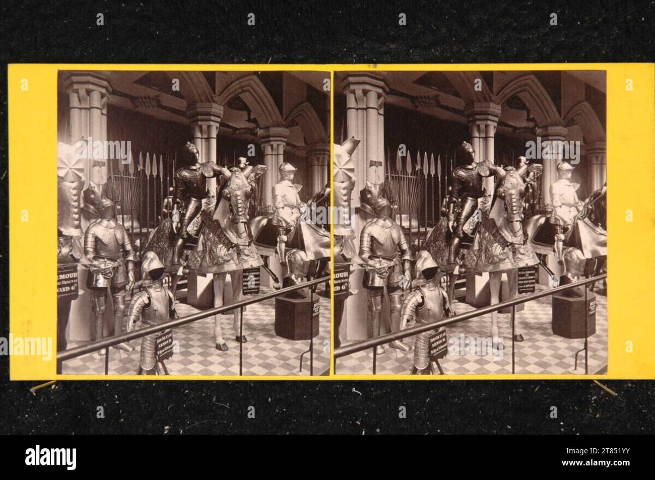 Frank Mason Good Tower di Londra, equipaggiamento a cavallo. Carta albumina, sulla scatola/formato stereo intorno a 1865 Foto Stock