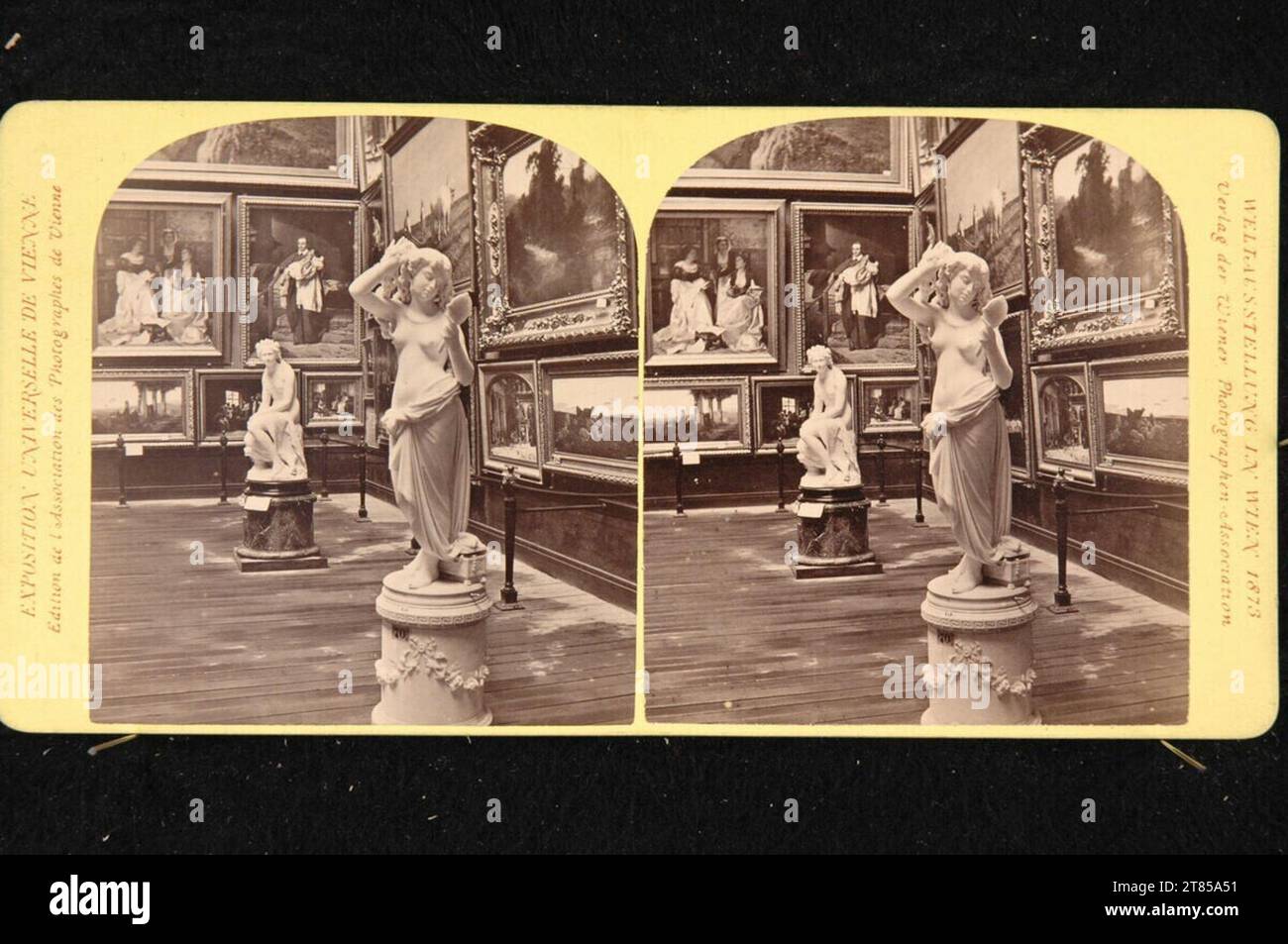 Wiener Photographen-Association Mostra mondiale a Vienna 1873: Mostra d'arte italiana. Carta albumina, sulla scatola/formato stereo 1873 , 1873 Foto Stock