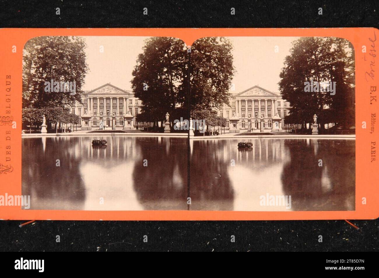 Adolphe Block Palais de la Nation, Brüssel. Carta albumina, sulla scatola/formato stereo intorno a 1870 Foto Stock