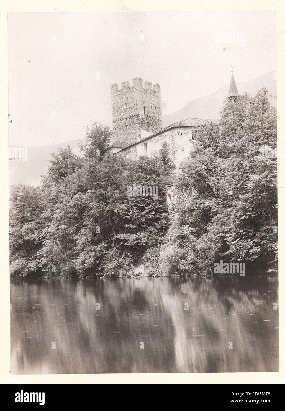 Albert Edler von Obermayer Llofs a Silz in Tirolo. Carta Mattalbumina con tonalità platino, sulla scatola 1906 , 1906 Foto Stock