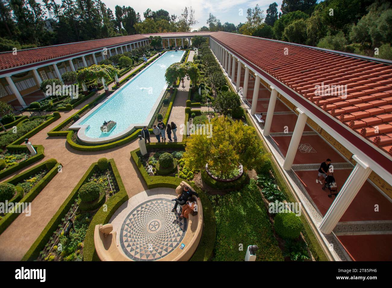 La Getty Villa nel sud della California ha in mostra arte greca e romana, nonché una mostra sul Libro egiziano dei morti. Foto Stock