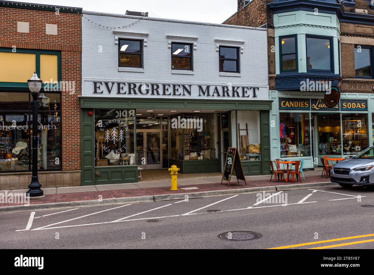 Evergreen Market a Marquette, Stati Uniti Foto Stock