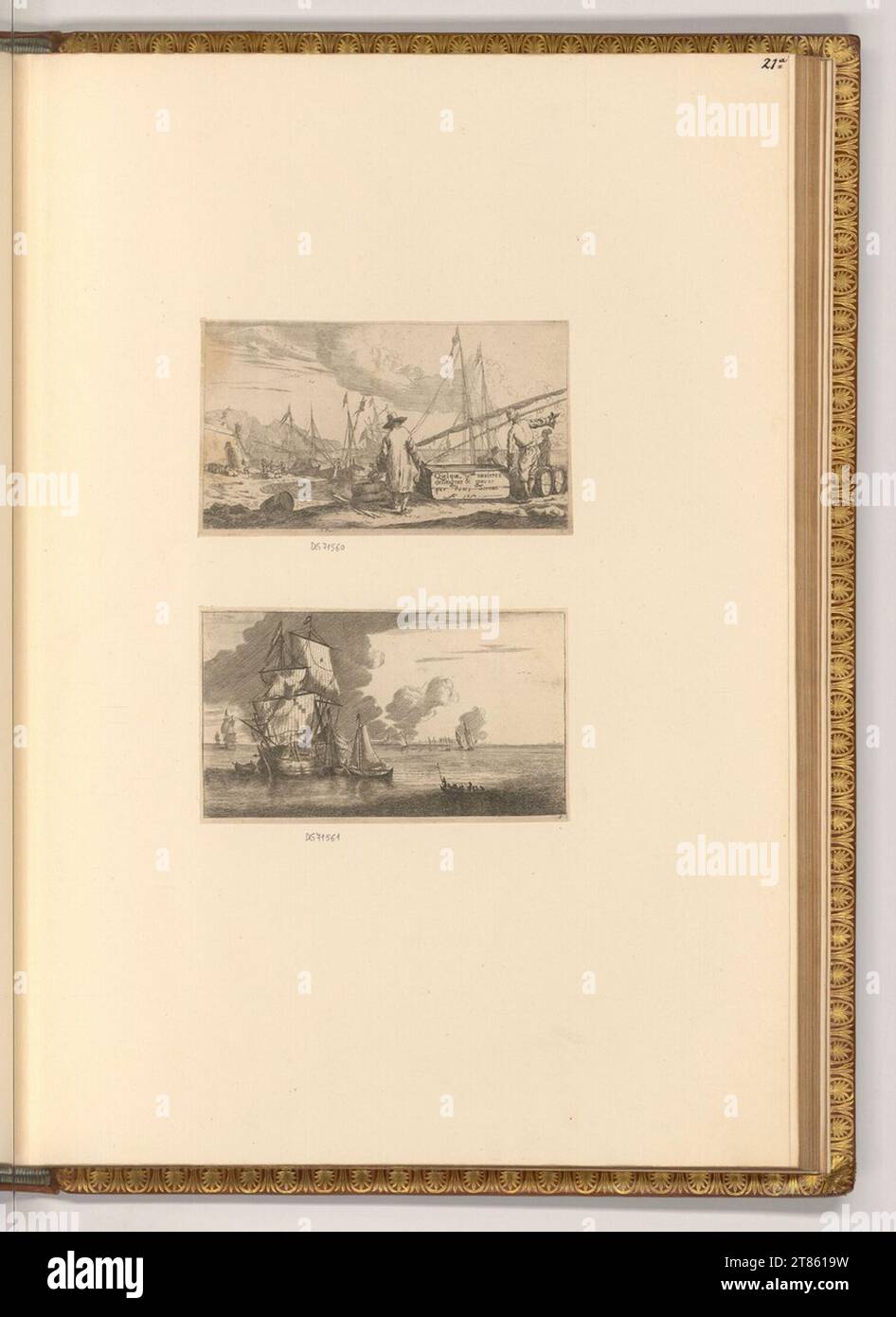 Reinier Zeeman Sea pezzi e navi. Incisione, pinna 1652 , 1652 Foto Stock