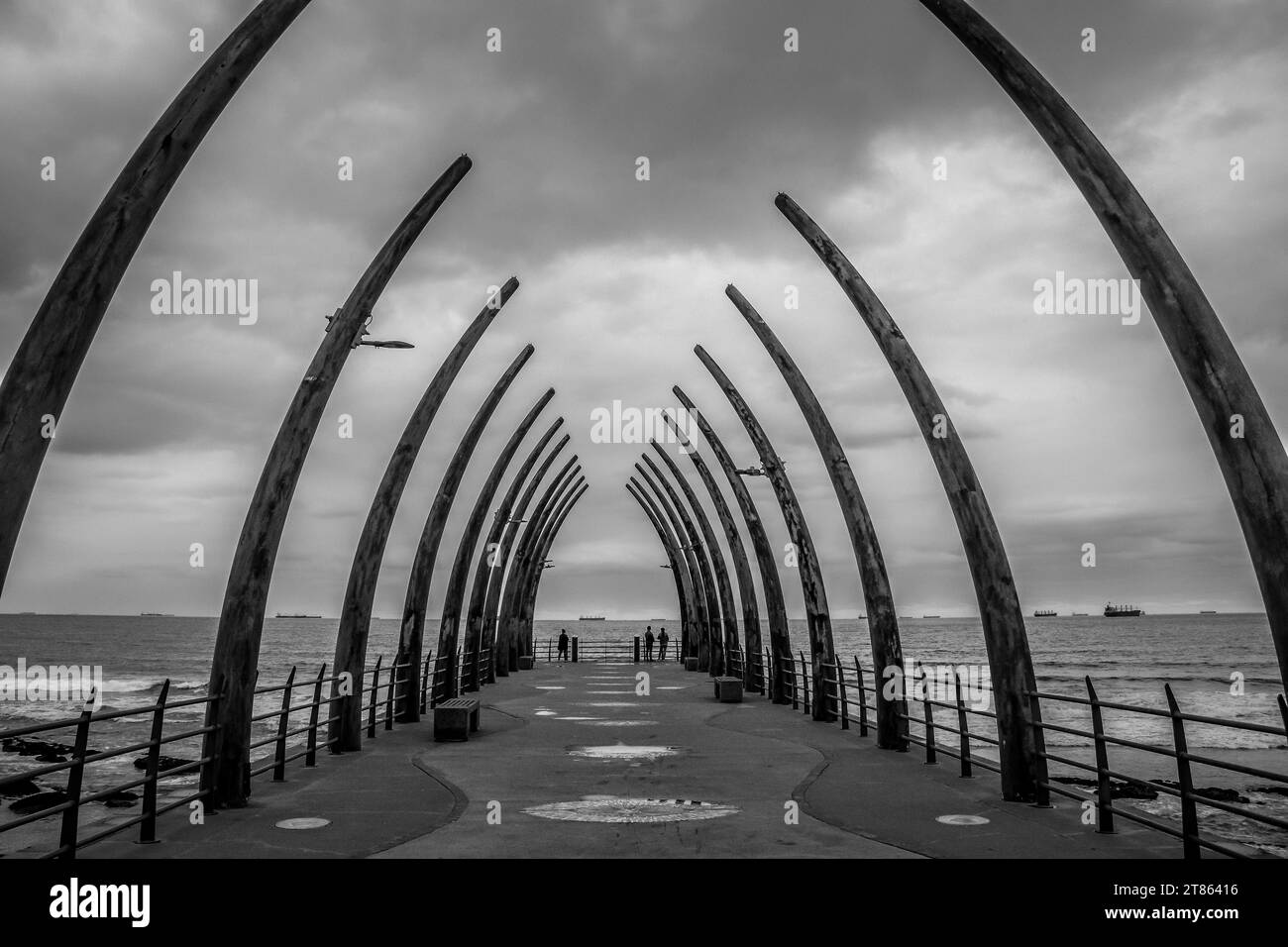 Umhlanga Whalebone molo stagcape in Umhlanga rocce Durban nord Foto Stock