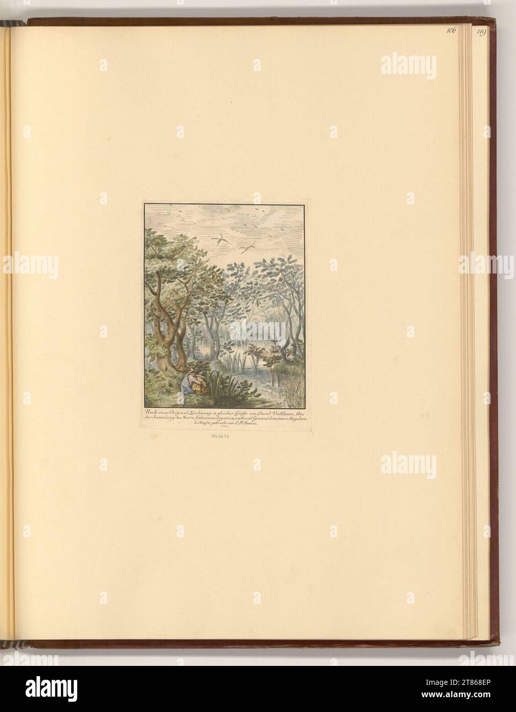 Christian Friedrich Boetius (incisore) Au paesaggio. Incisione, spillo a LED, colorato 1720-1782 , 1720/1782 Foto Stock