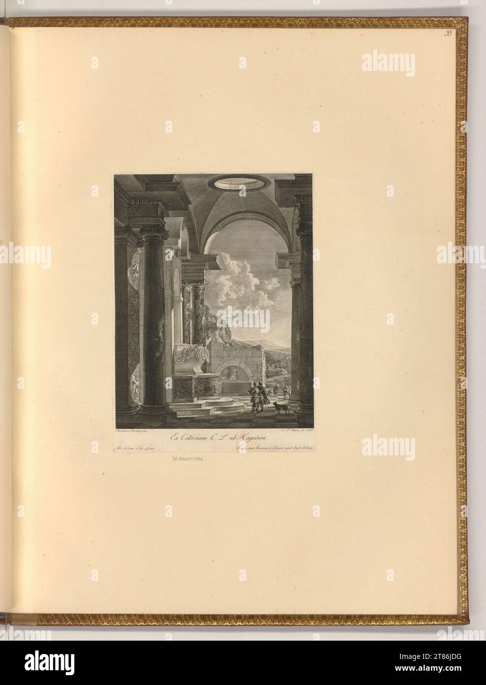 Christian Friedrich Boetius (incisore) architetto monumentale antico. Incisione, incisione rame 1765 , 1765 Foto Stock