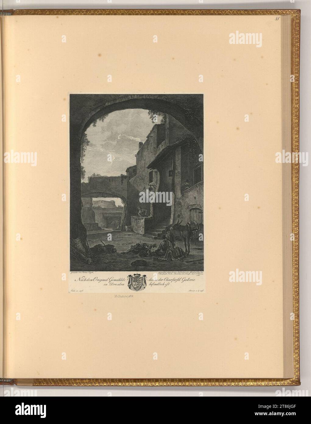 Christian Friedrich Boetius (incisore) Hof di una taverna. incisione 1768 , 1768 Foto Stock