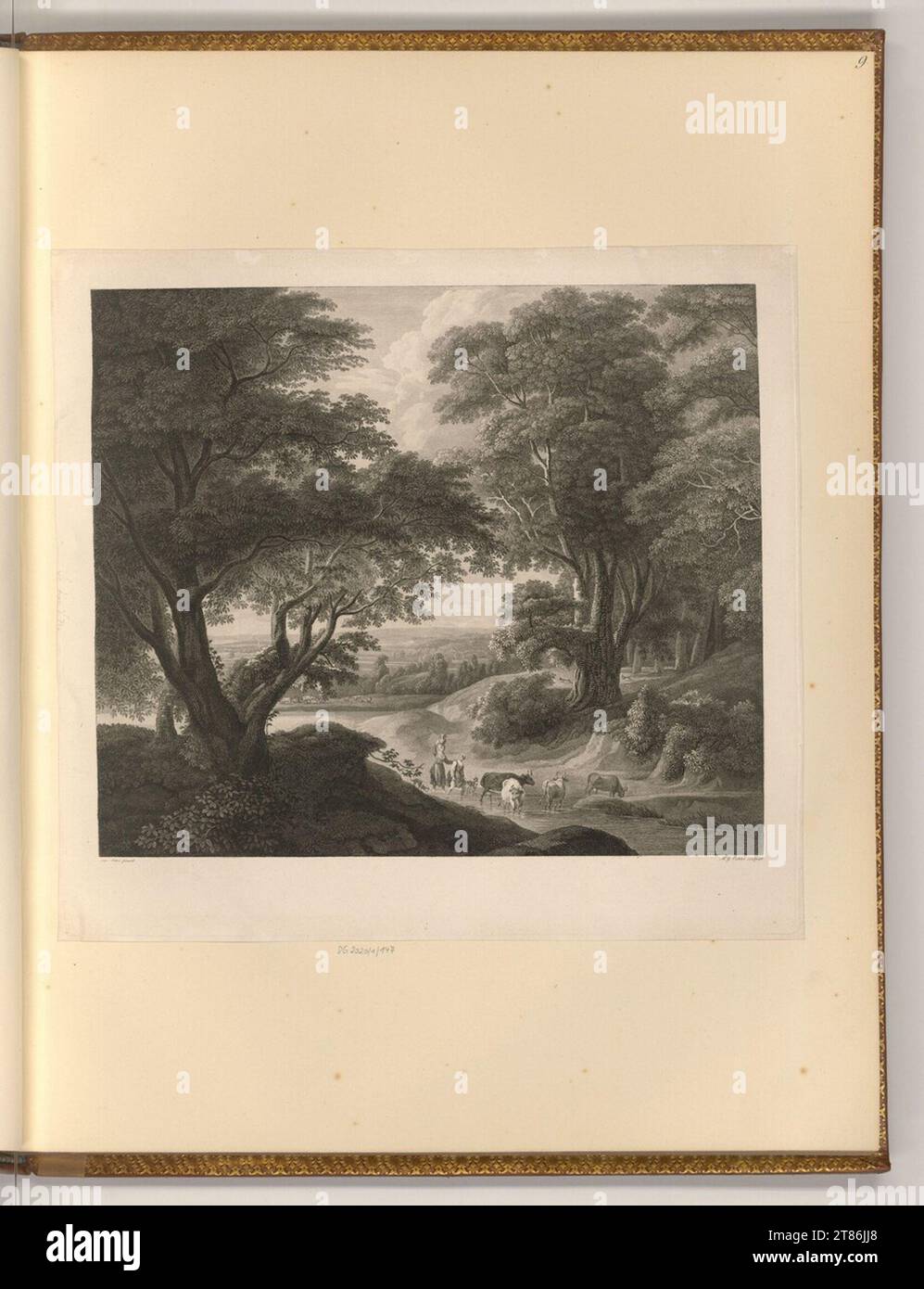 Paesaggio prato di Matthias Gottfried Eichler (incisore). incisione 1768-1821 , 1768/1821 Foto Stock