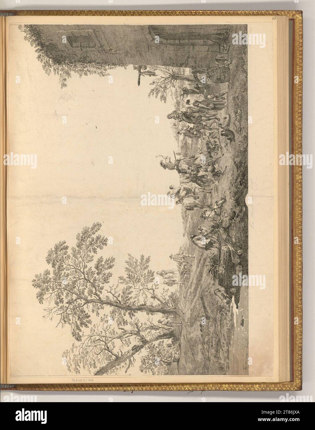 Thomas Major (incisore) scena della caccia: La morte del cervo. incisione intorno al 1753 Foto Stock