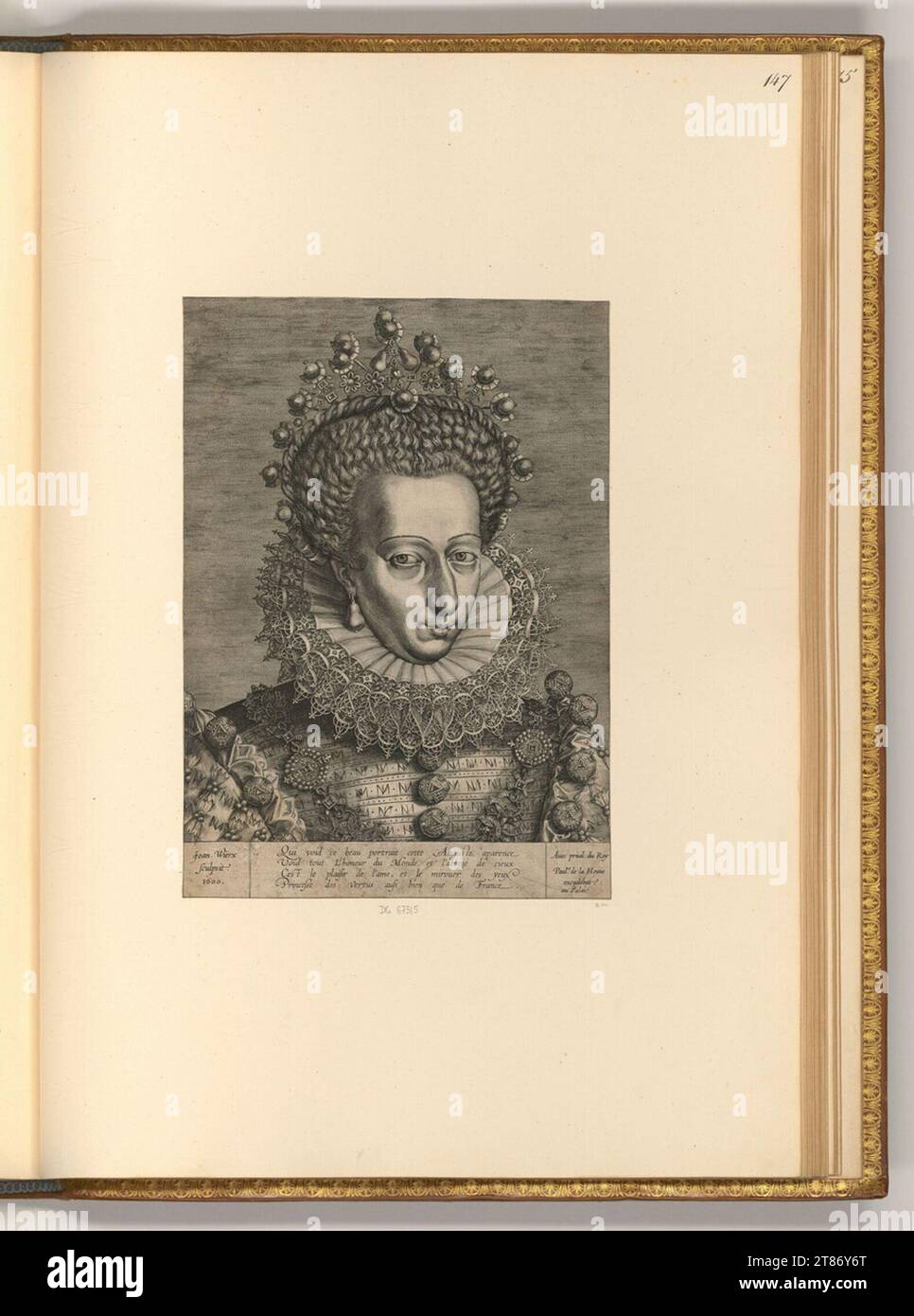 Jan Wierix (incisore) Catherine de Bourbon. Stampa in rame 1600 , 1600 Foto Stock