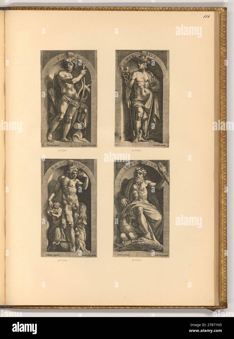 Conradus Goltzius (incisore) otto antichi dei. Stampa con incisione in rame intorno al 1600 Foto Stock