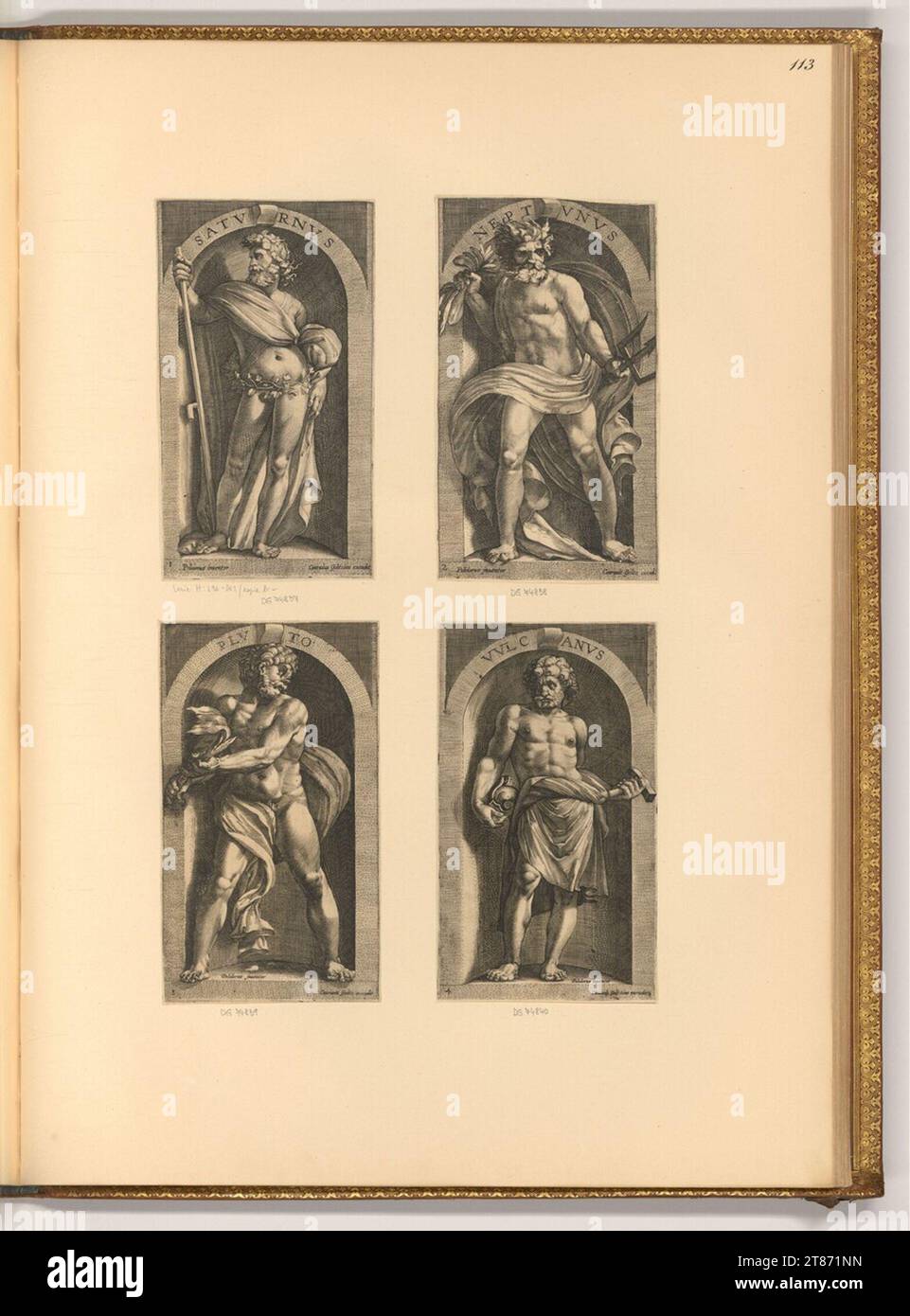 Conradus Goltzius (incisore) otto antichi dei. Stampa con incisione in rame intorno al 1600 Foto Stock