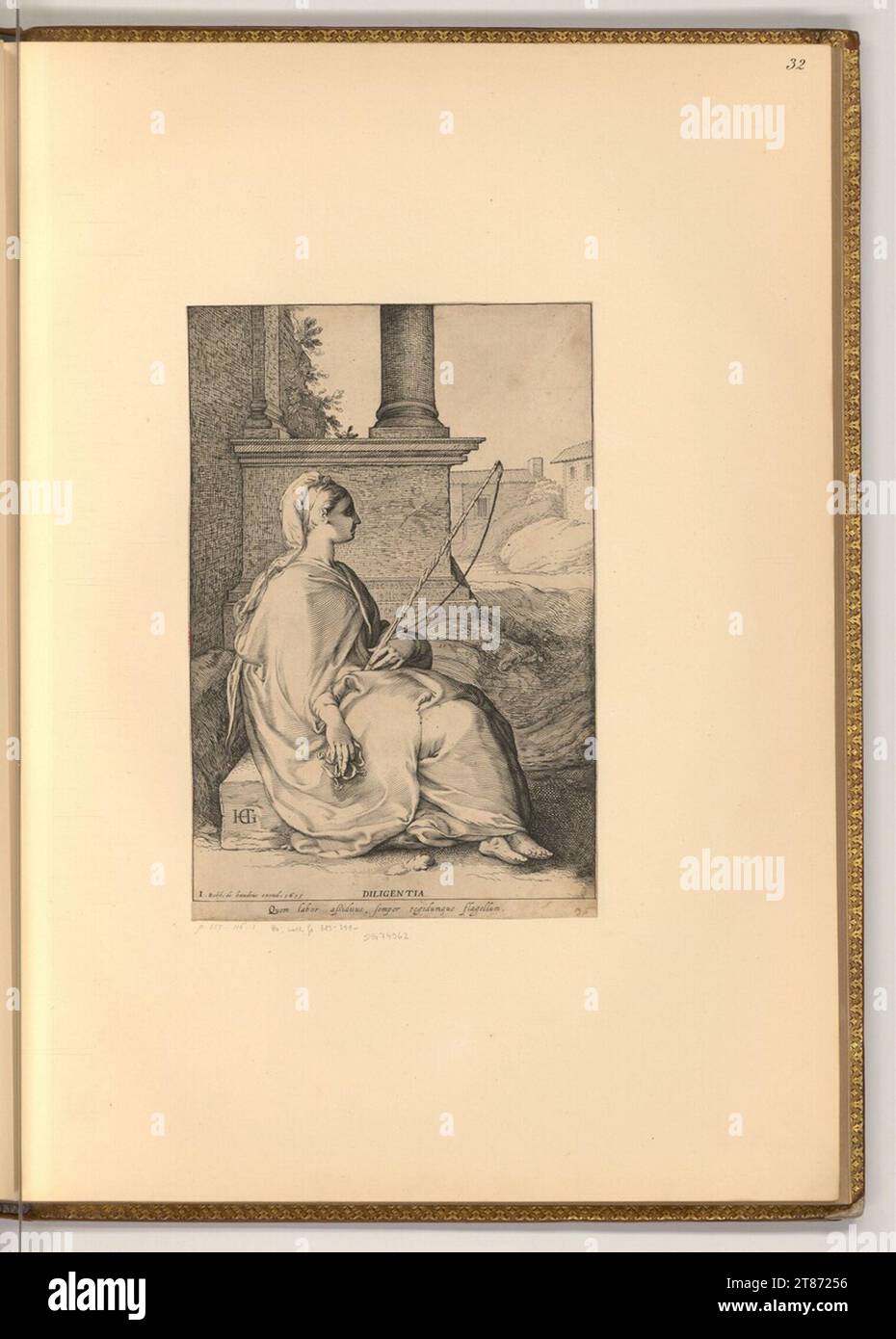 Hendrick Goltzius diligence. Incisione rame, incisione 1615 , 1615 Foto Stock