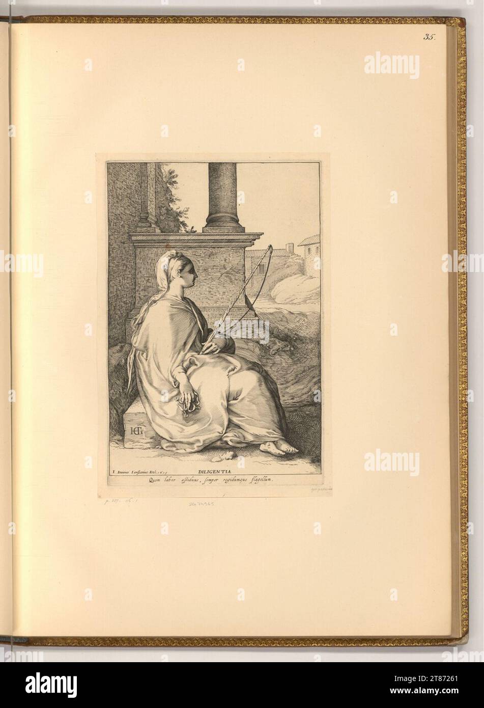 Hendrick Goltzius diligence. Incisione rame, incisione 1615 , 1615 Foto Stock