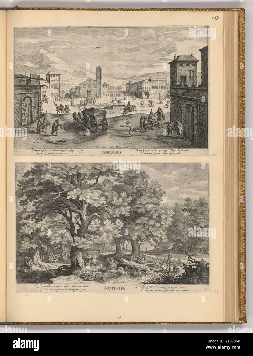 Jacob Matham (Engraver) febbraio; settembre. Incisione rame, incisione 1614 , 1614 Foto Stock