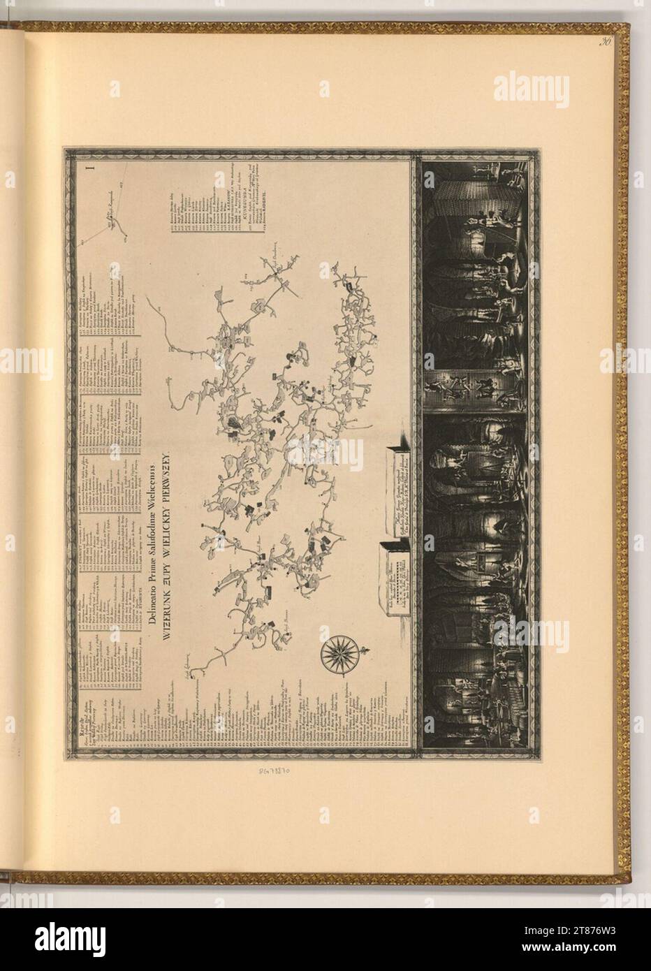 Willem Hondius (Ausführende r Künstler in) Mappa della miniera di sale di Wieliczka. Stampa in rame 1645 , 1645 Foto Stock
