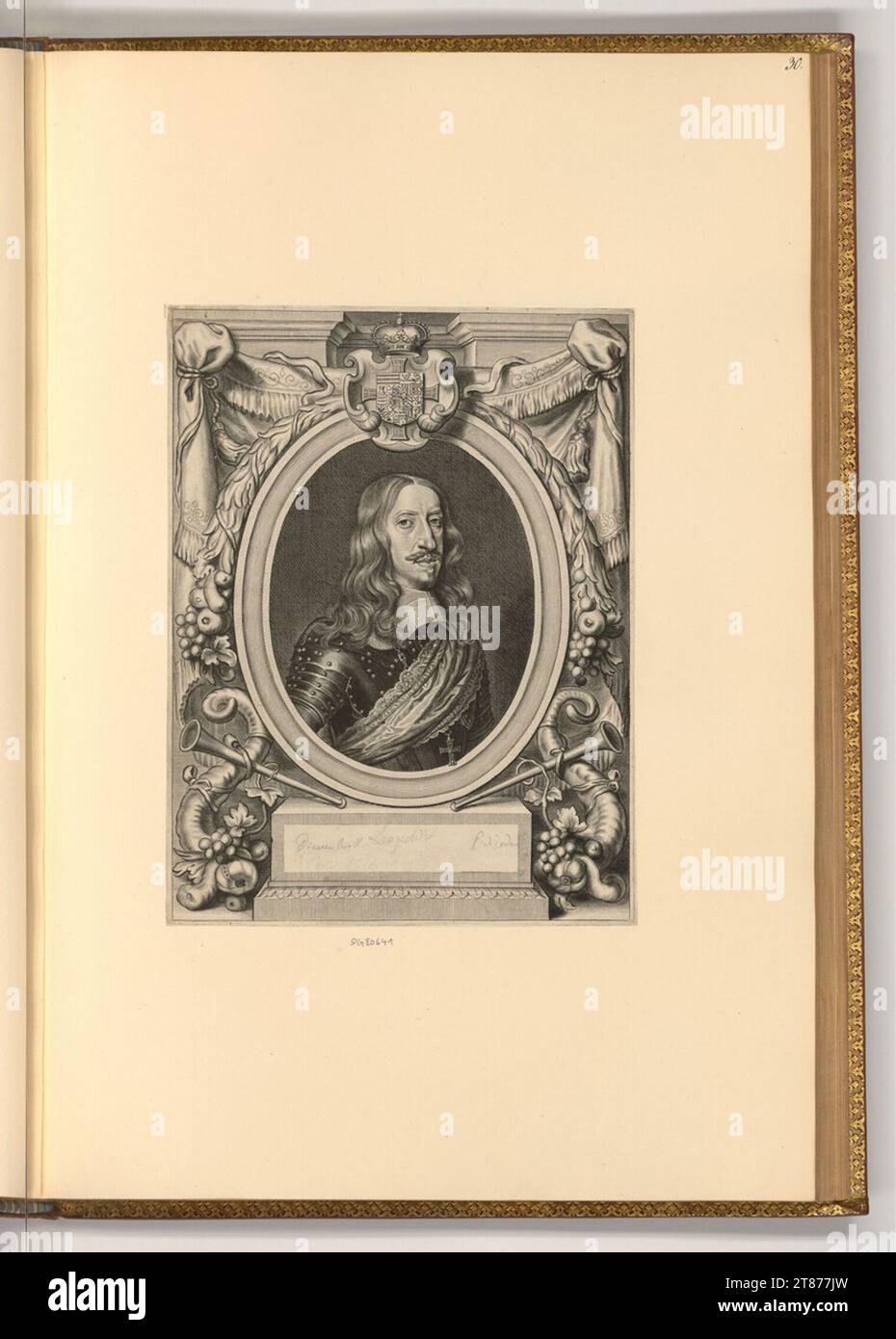 Pieter de Jode II (incisore) Ritratto Leopoldo Guglielmo d'Austria. Copperplate, matita 1658 , 1658 Foto Stock