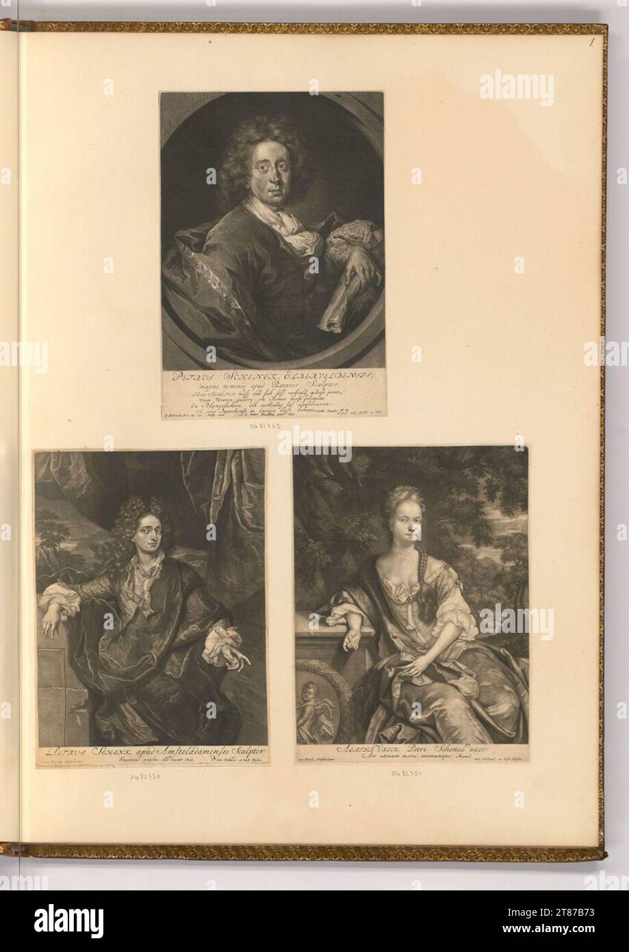 Pieter Schenk (incisore) ritratti Pieter Schenck; Agatha Valck. Sci 1676-1717 , 1676/1717 Foto Stock