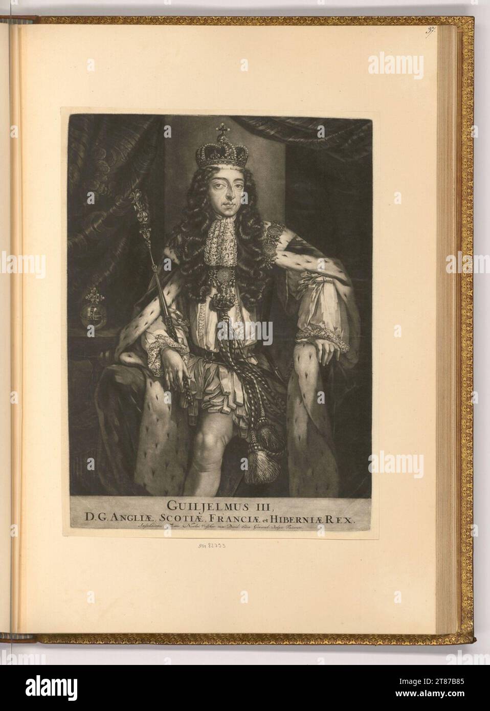Pieter Schenk (incisore) Ritratto Guglielmo III Von Oranien-Nassau, re d'Inghilterra. Sci 1680-1711 , 1680/1711 Foto Stock