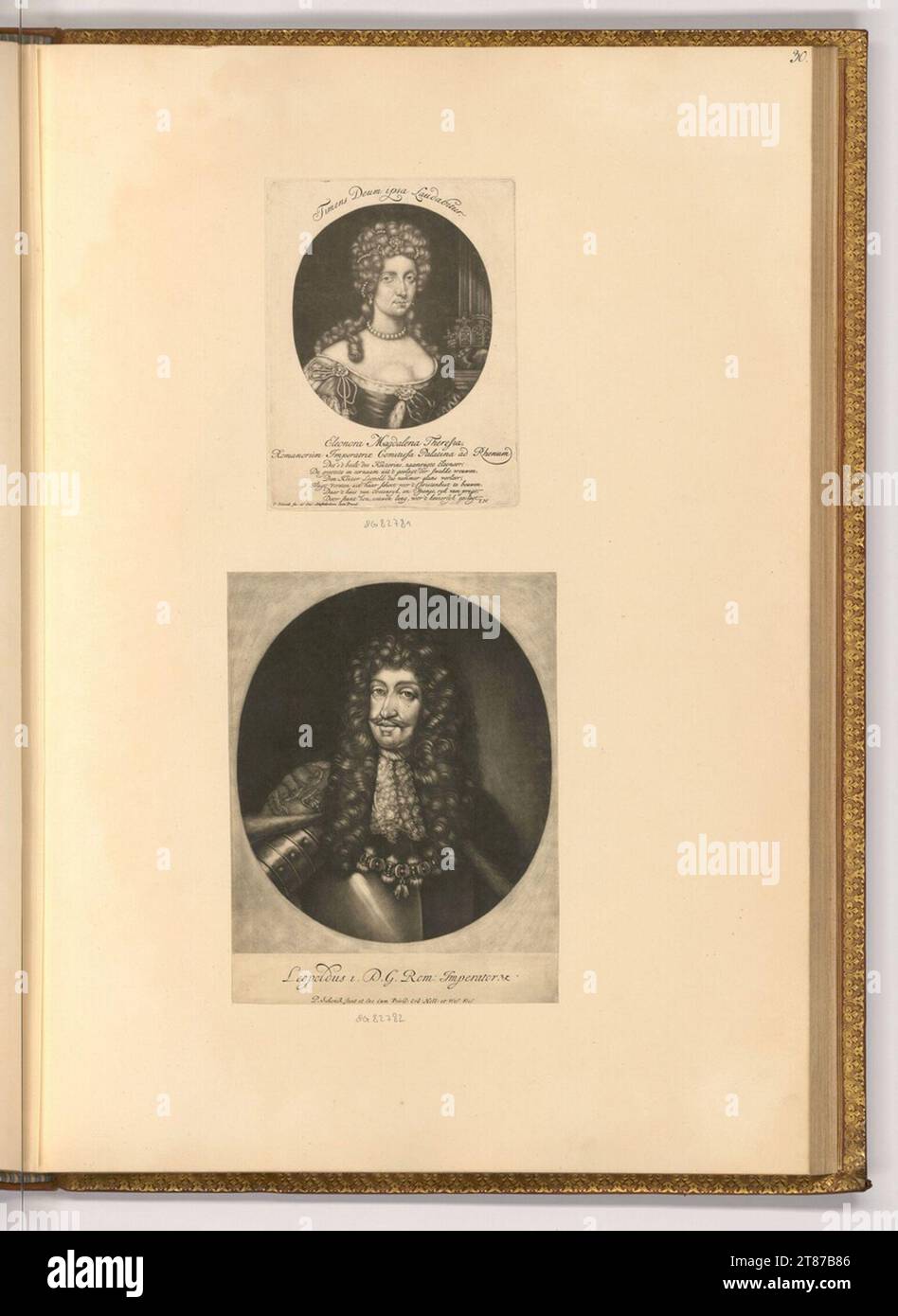 Pieter Schenk (incisore) ritratti Eleonore Magdalene von Pfalz-Neuburg; Leopoldo i, imperatore del Sacro Romano Impero. Sci 1676-1711 , 1676/1711 Foto Stock