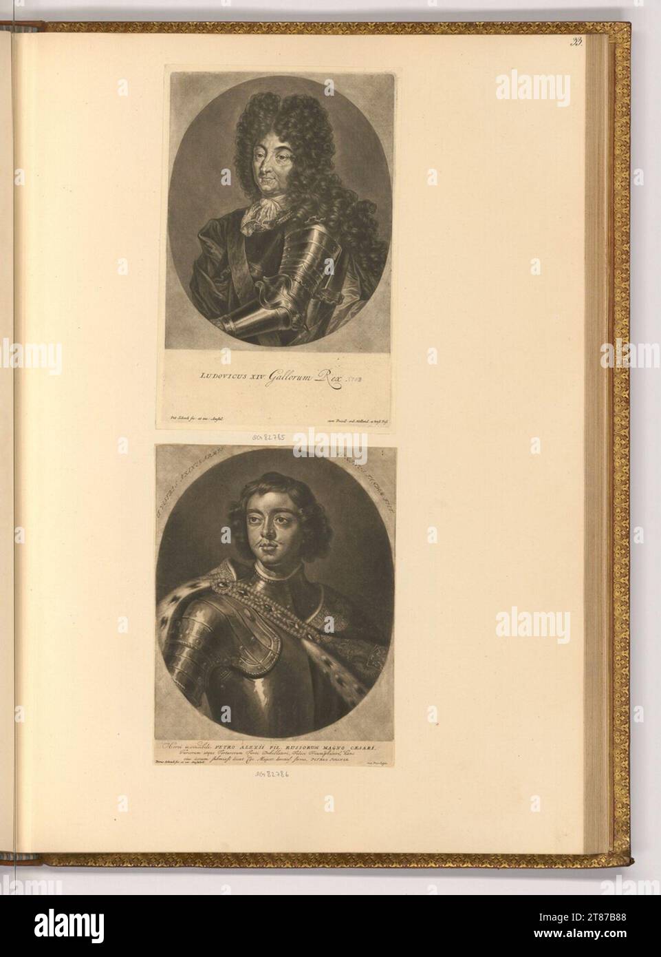 Pieter Schenk (incisore) ritratti Luigi XIV, re di Francia; Pietro il grande, zar di Russia. Sci 1676-1711 , 1676/1711 Foto Stock