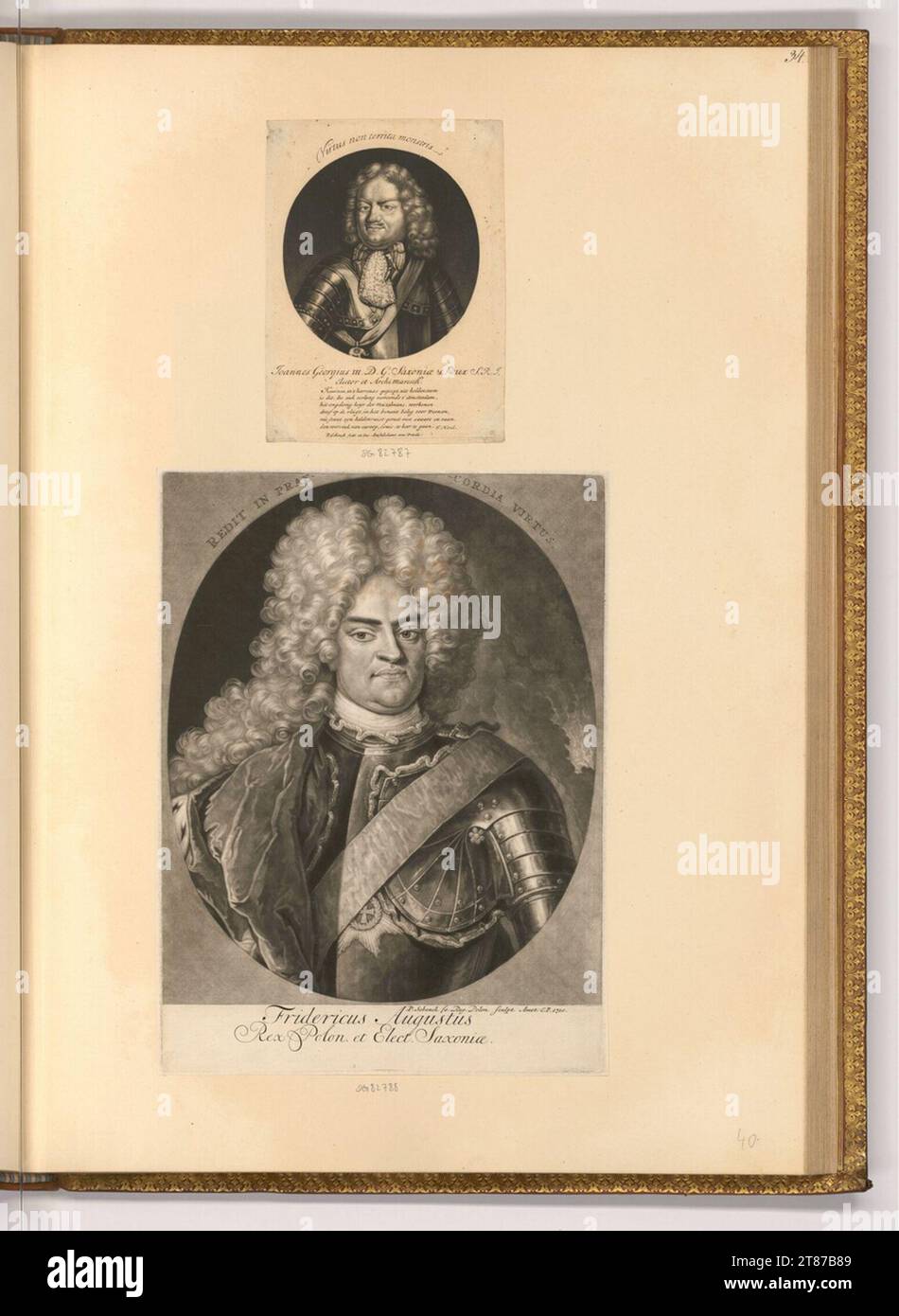 Pieter Schenk (incisore) ritratti Johann Georg III., Elettore di Sassonia; August III, re di Polonia. Sci 1680-1711 , 1680/1711 Foto Stock