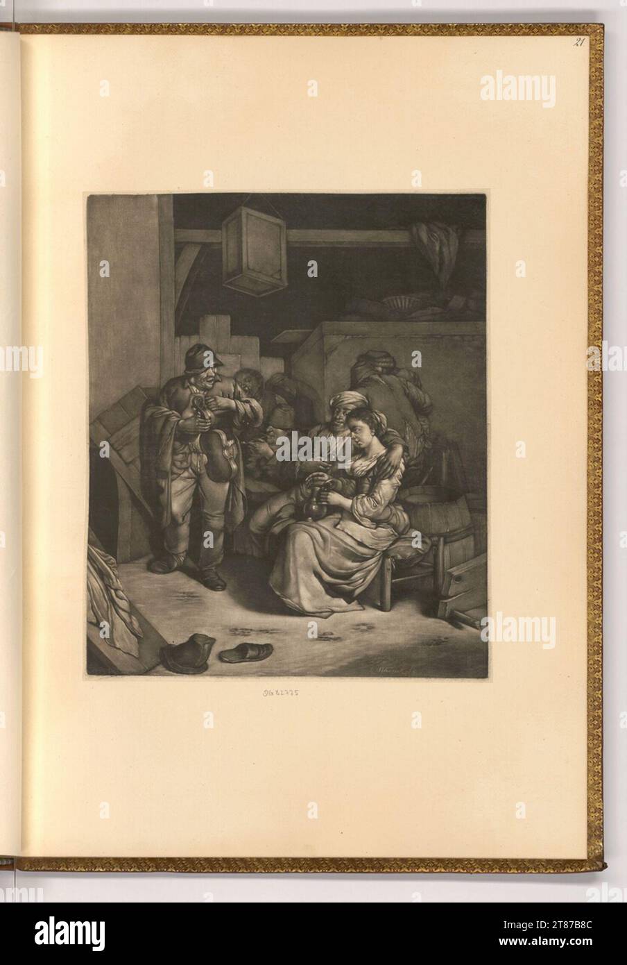 Pieter Schenk (incisore) agricoltori in una taverna. Sci 1676-1711 , 1676/1711 Foto Stock