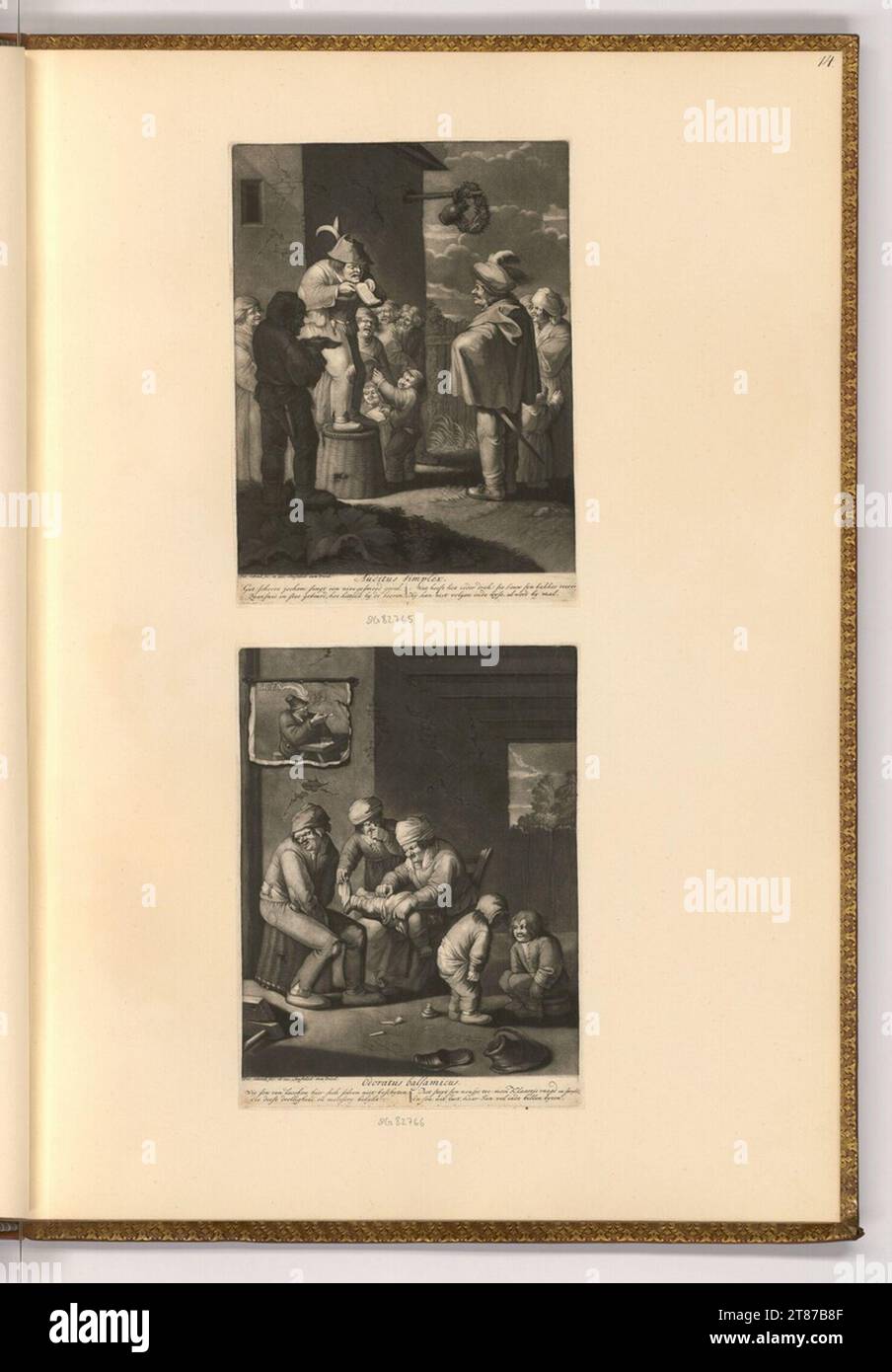 Pieter Schenk (incisore) Portale-scene allegoriche per i cinque sensi umani. Sci 1676-1711 , 1676/1711 Foto Stock