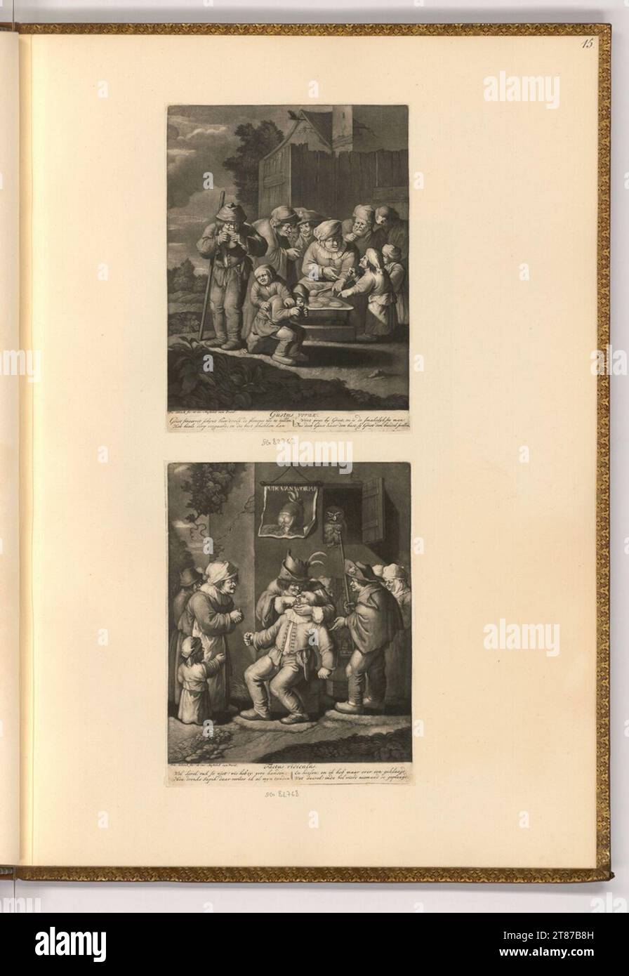 Pieter Schenk (incisore) Portale-scene allegoriche per i cinque sensi umani. Sci 1676-1711 , 1676/1711 Foto Stock