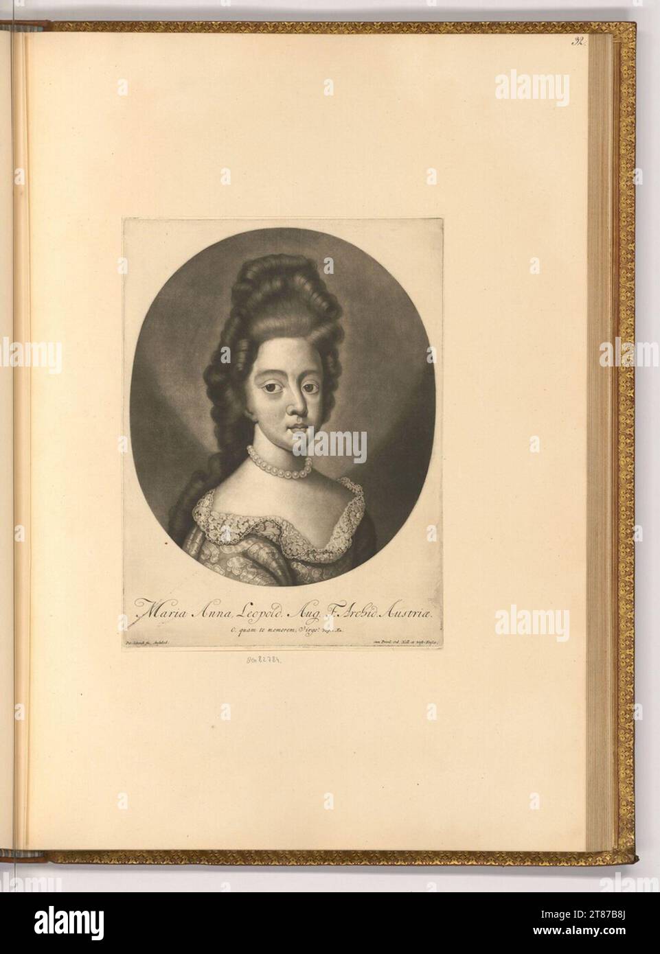 Pieter Schenk (incisore) Ritratto Maria Anna Leopoldo, Arciduchessa d'Austria. Sci 1676-1711 , 1676/1711 Foto Stock