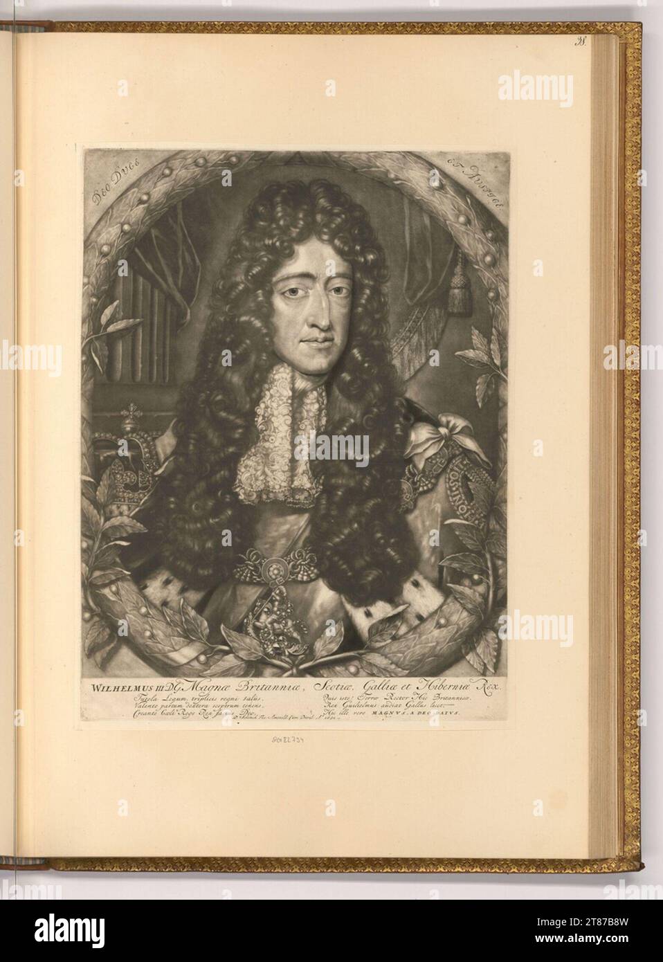 Pieter Schenk (incisore) Ritratto Guglielmo III Von Oranien-Nassau, re d'Inghilterra. Sci 1691 , 1691 Foto Stock