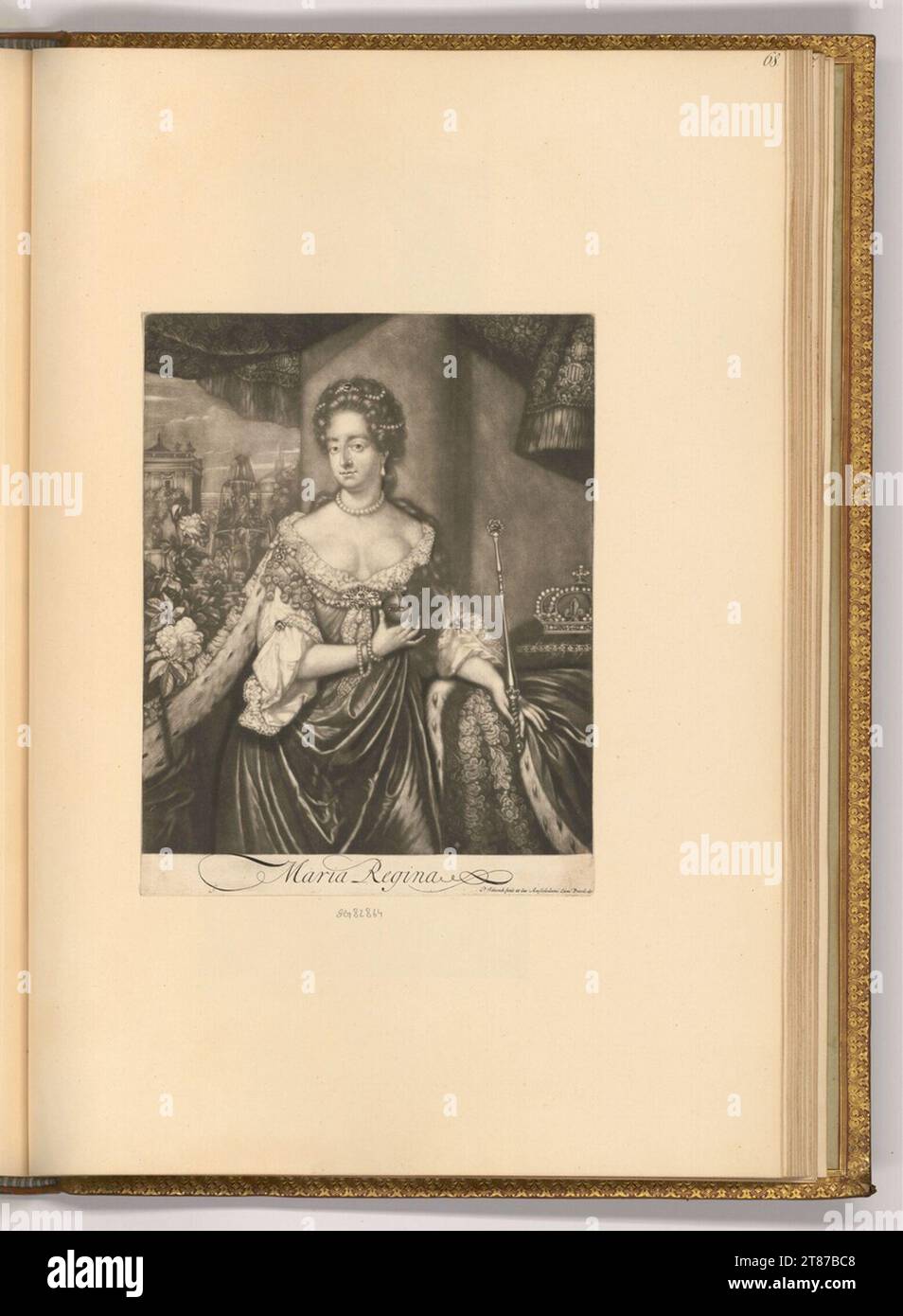 Pieter Schenk (incisore) MARIA REGINA. Sci 1676-1711 , 1676/1711 Foto Stock