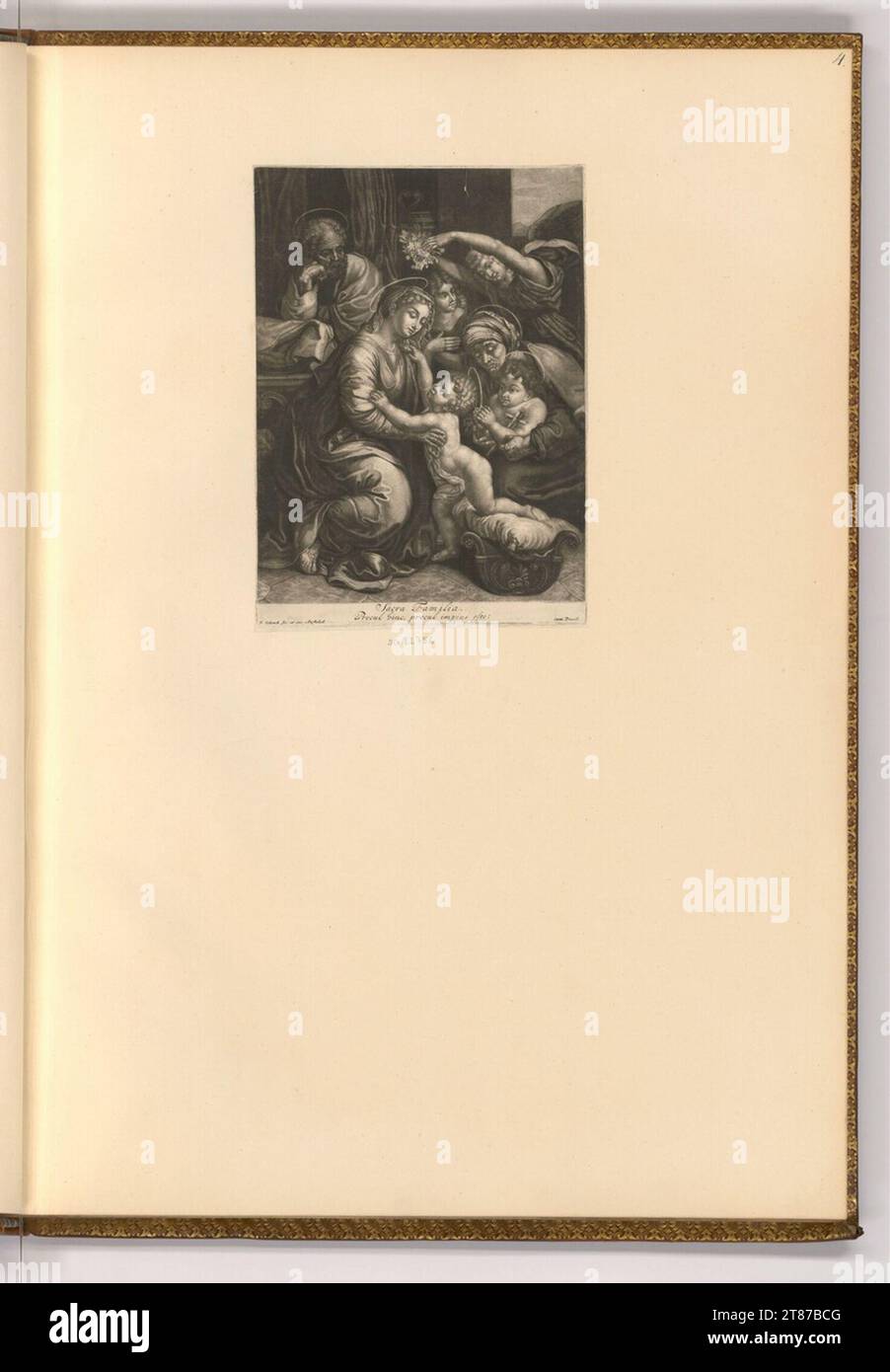 Pieter Schenk (incisore) Sacra famiglia con il figlio di John. Sci 1676-1711 , 1676/1711 Foto Stock