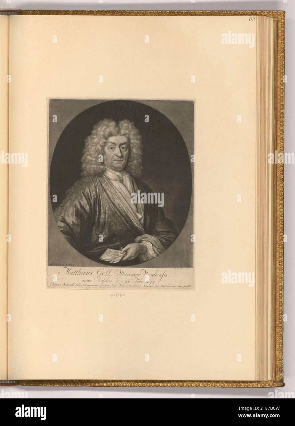 Pieter Schenk (incisore) Ritratto Matthäus Goll, mercante di Wesel. Sci 1680-1711 , 1680/1711 Foto Stock