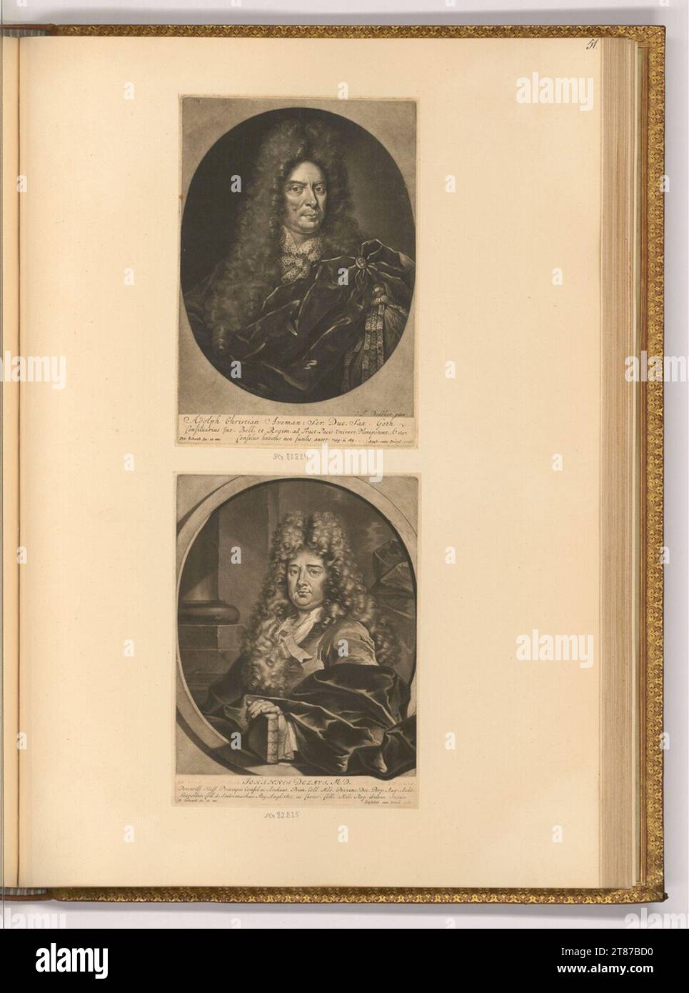 Pieter Schenk (incisore) ritratti Adolph Christian Avemann von Lettau; Johannes Dolaeus. Sci 1680-1711 , 1680/1711 Foto Stock