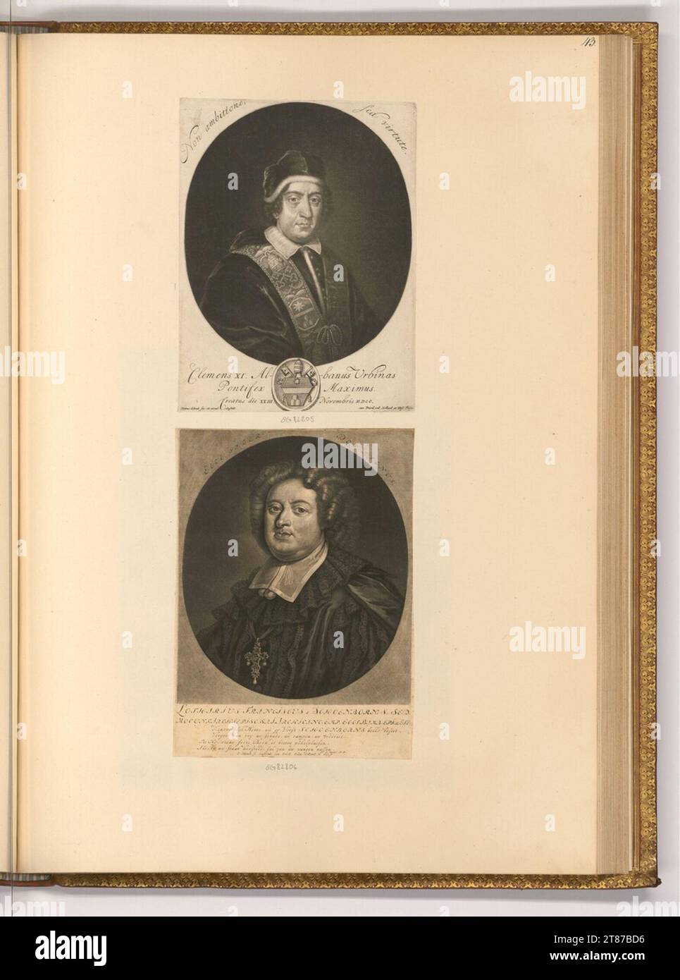 Pieter Schenk (incisore) Papa Clemens XI.; Vescovo Lothar Franz von Schönborn. Sci 1680-1711 , 1680/1711 Foto Stock